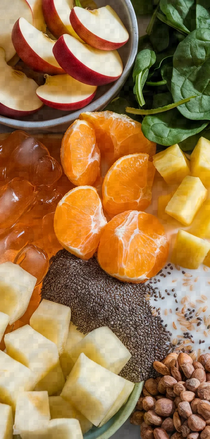 Ingredients photo for Apple Orange And Pineapple Green Smoothie Recipe