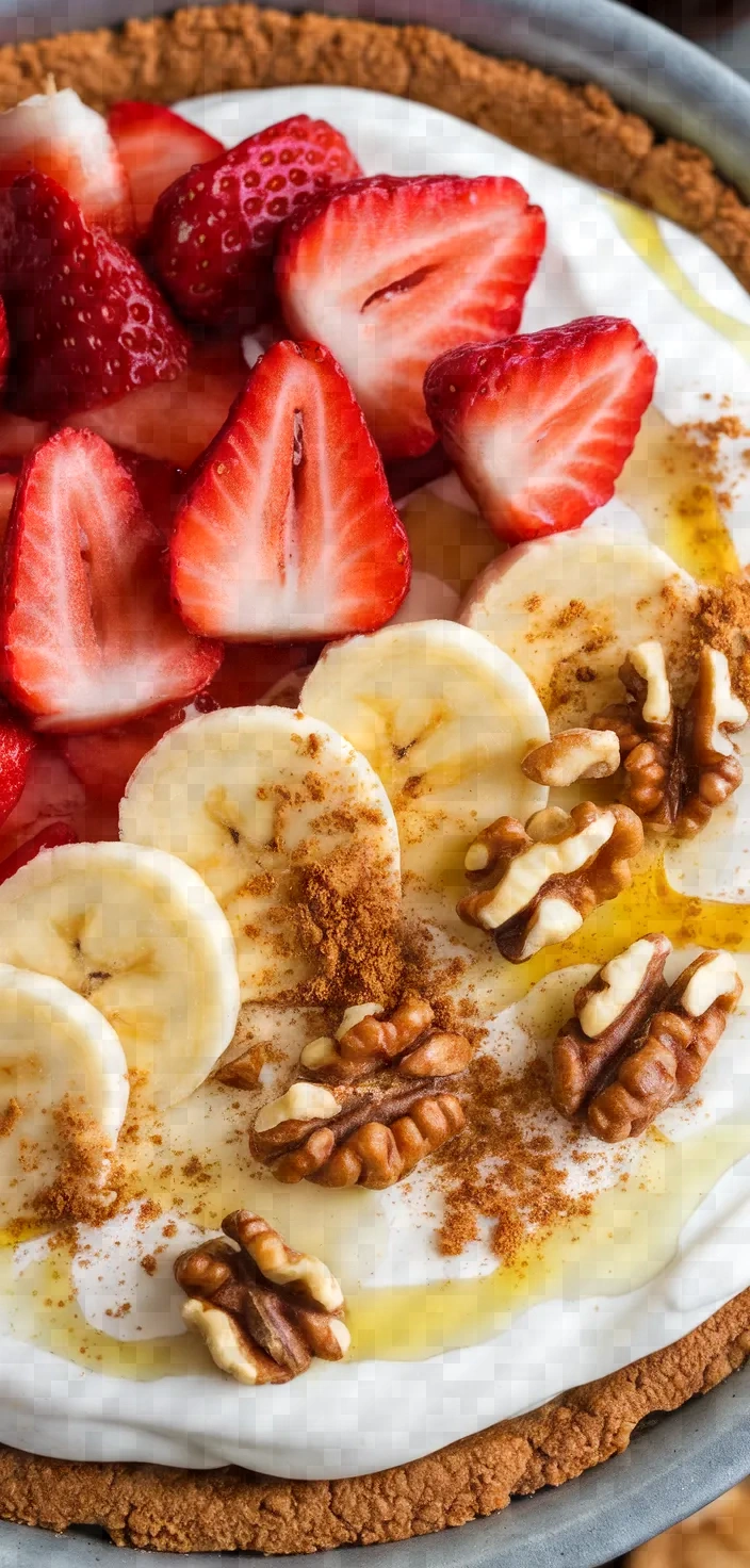 Ingredients photo for Banana Walnut Strawberry Yogurt Pie Recipe