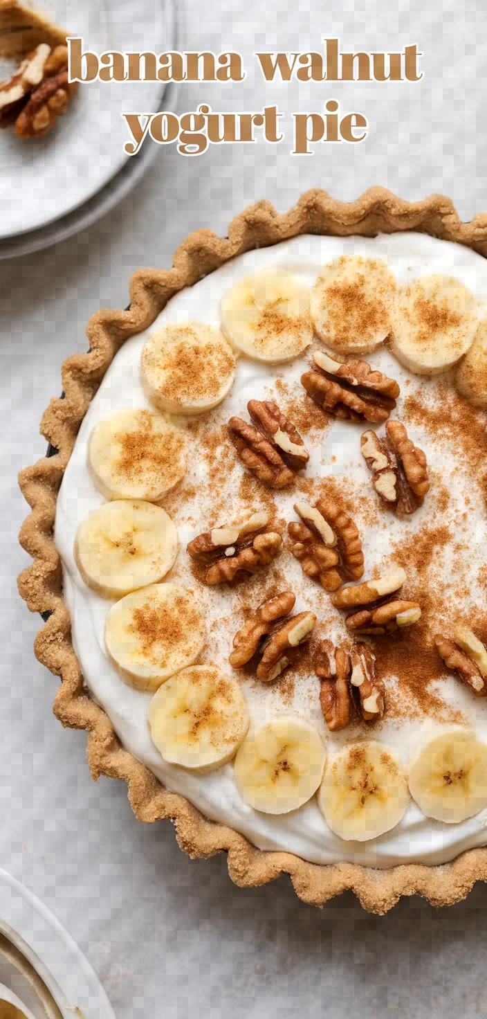 Banana Walnut Strawberry Yogurt Pie Recipe