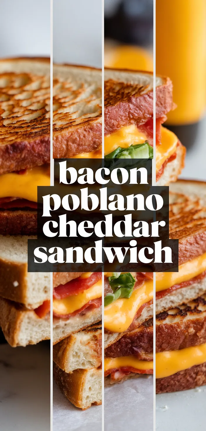 A photo of Bacon Poblano Cheddar Grilled Cheese Recipe