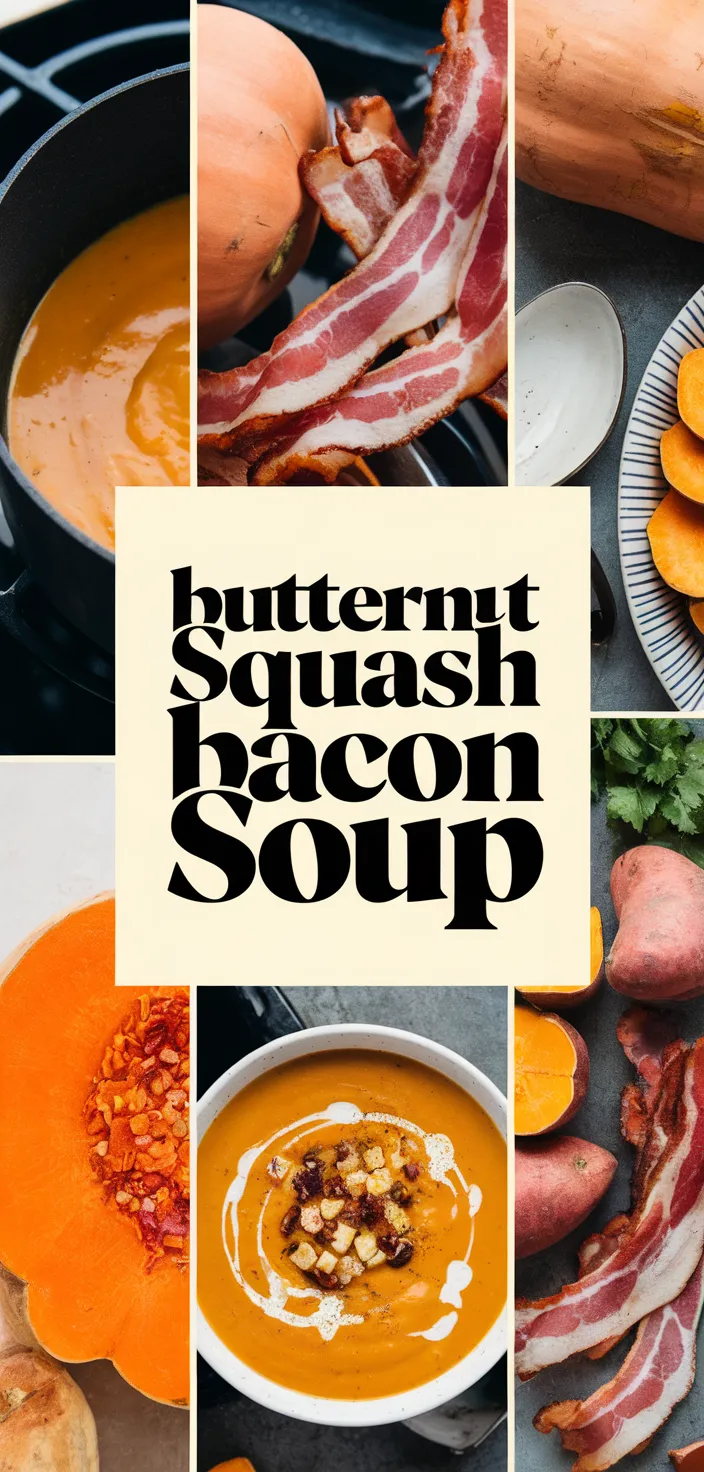 A photo of Butternut Squash Sweet Potato Bacon Soup Recipe