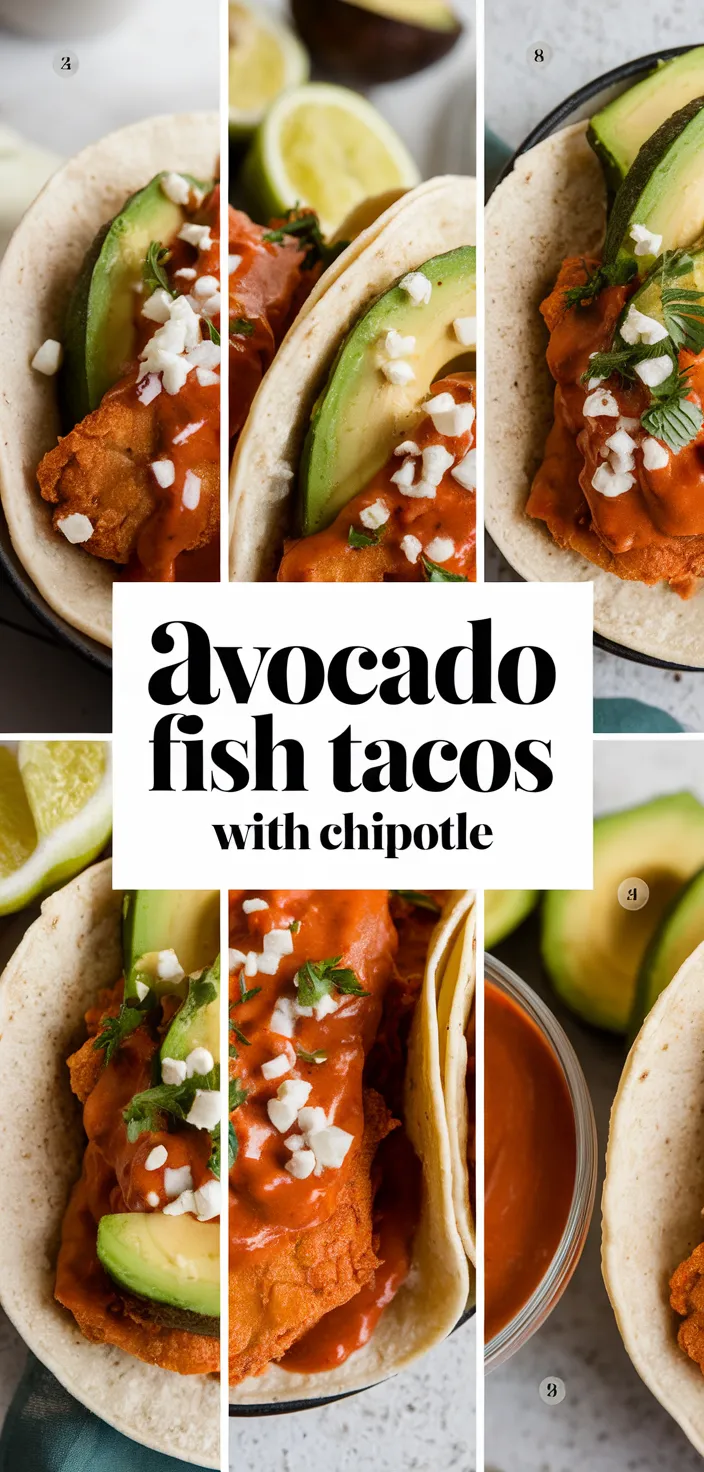 A photo of Fried Avocado Fish Tacos Chipotle Sauce Recipe