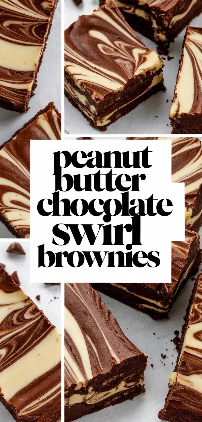 A photo of Peanut Butter Chocolate Swirl Brownies Recipe