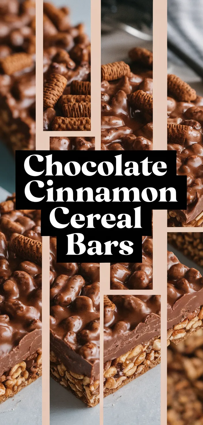 A photo of Two Ingredient Chocolate Cinnamon Cereal Bars Recipe