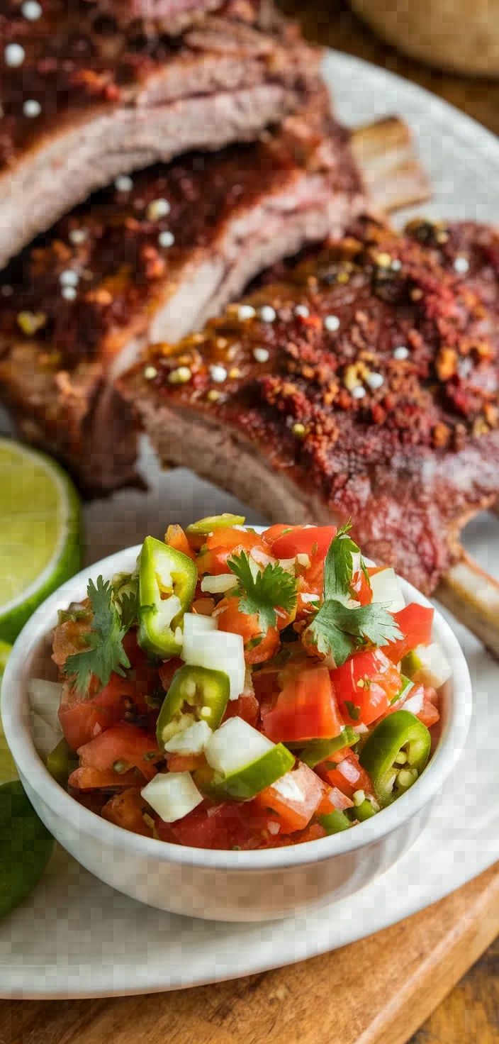 Ingredients photo for Pork Back Ribs Spicy Nopales Salsa Recipe