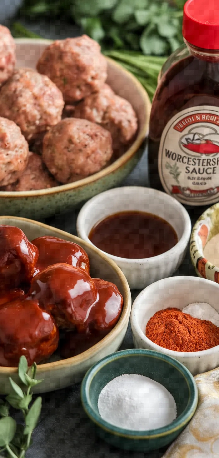 Ingredients photo for Slow Cooker Chipotle Barbecue Meatballs Recipe