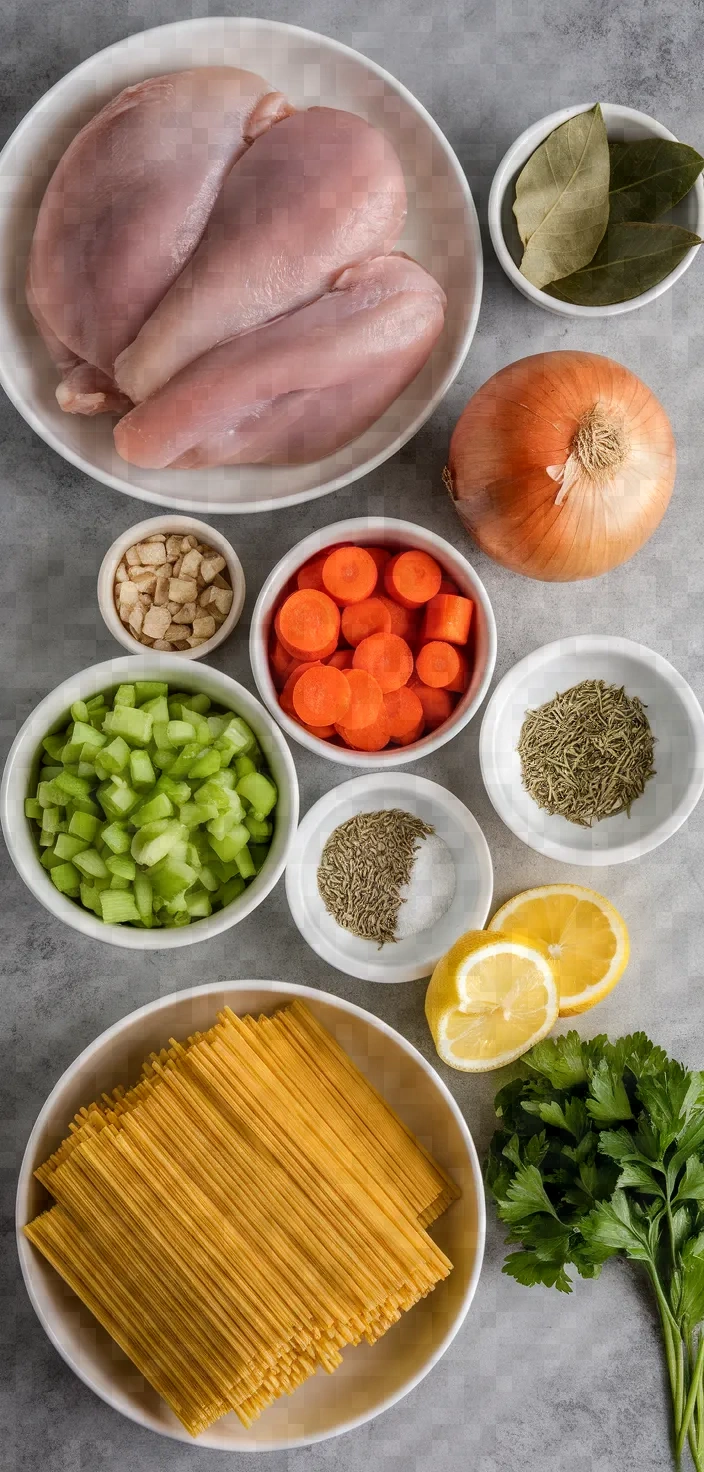 Ingredients photo for Slow Cooker Homestyle Chicken Noodle Soup Recipe