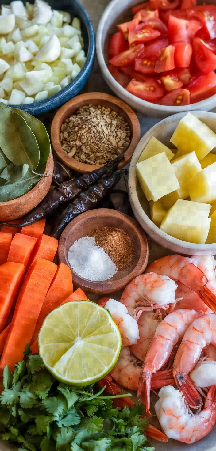 Ingredients photo for Mexican Seafood Soup Caldo De Camaron Recipe