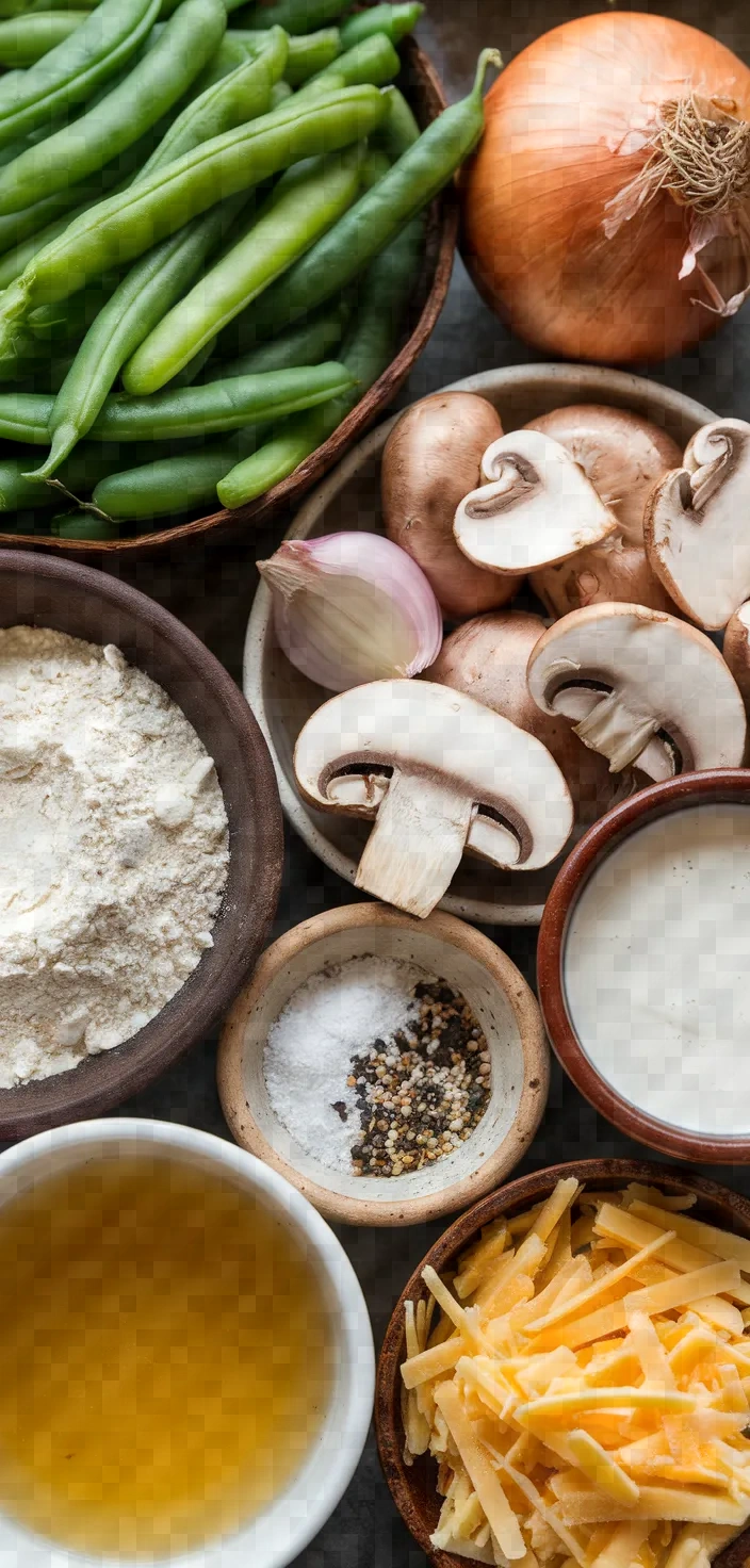 Ingredients photo for Fresh Green Bean Casserole Recipe