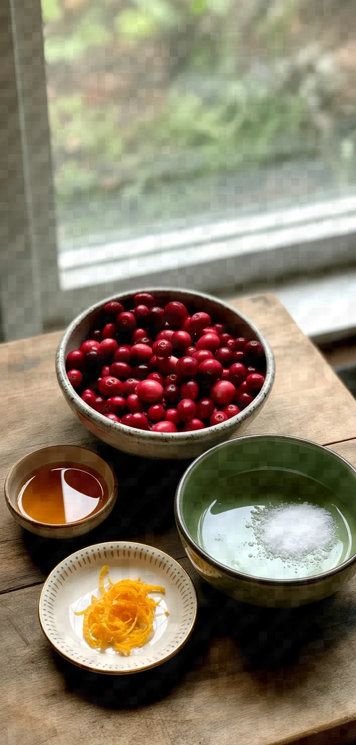 Ingredients photo for Easy Honey Cranberry Sauce Recipe