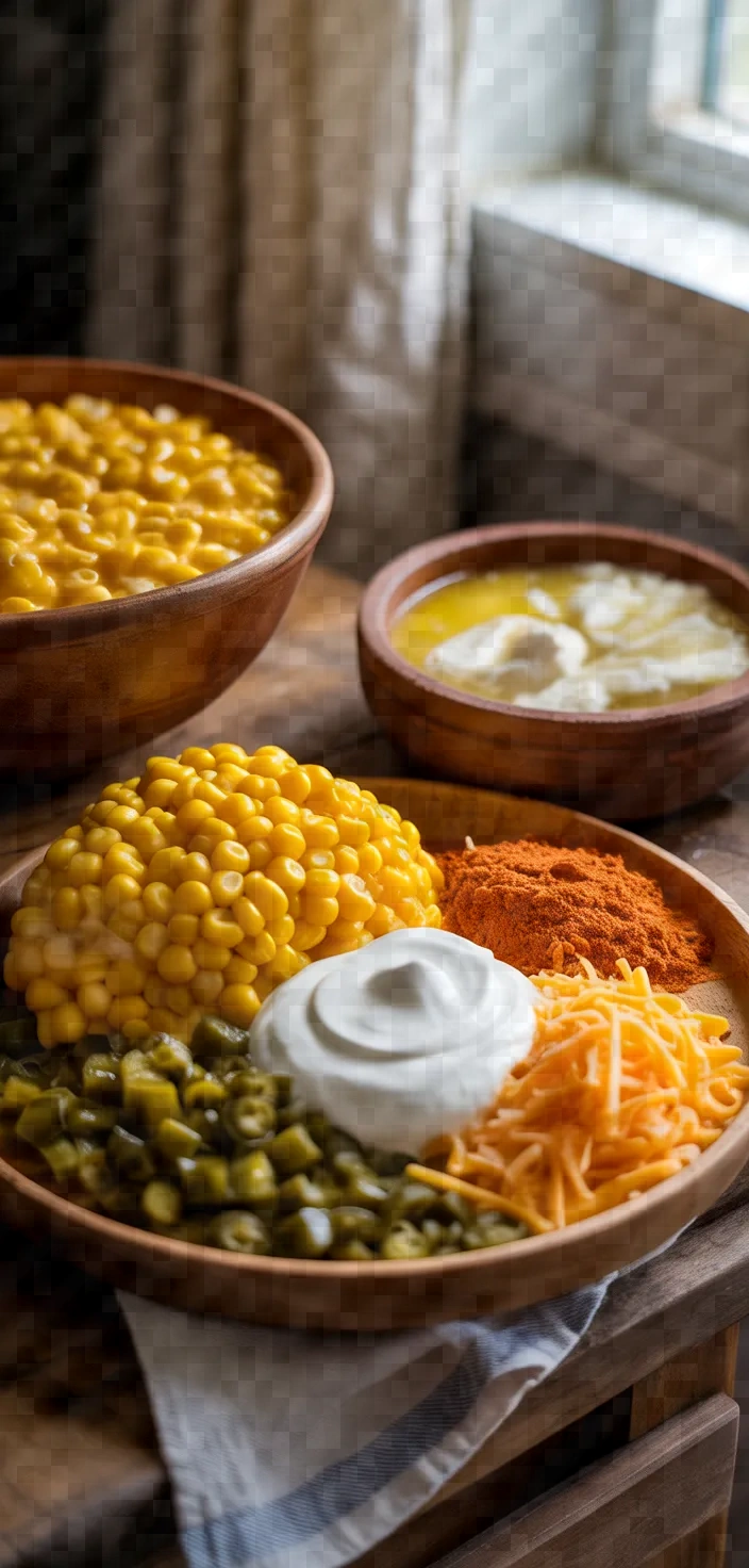 Ingredients photo for Green Chile Corn Casserole Recipe