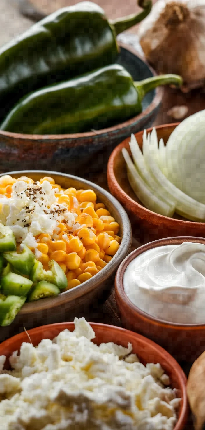 Ingredients photo for Rajas Con Crema Recipe