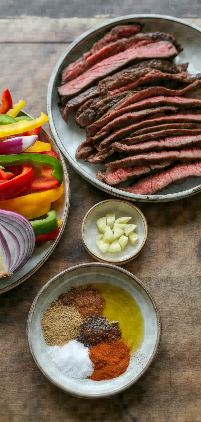 Ingredients photo for Sheet Pan Steak Fajitas Recipe