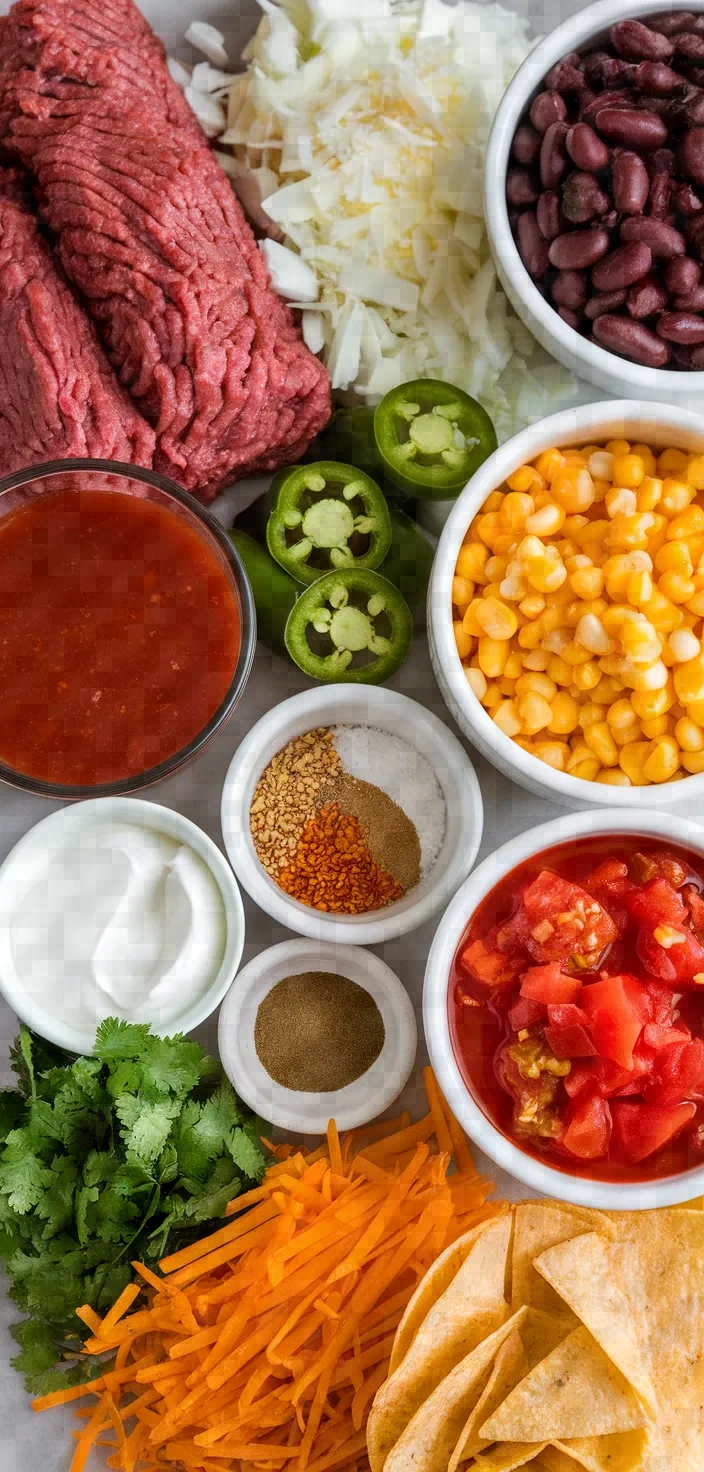Ingredients photo for Slow Cooker Taco Soup Recipe