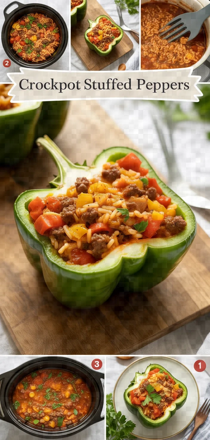 A photo of Crockpot Stuffed Peppers Recipe