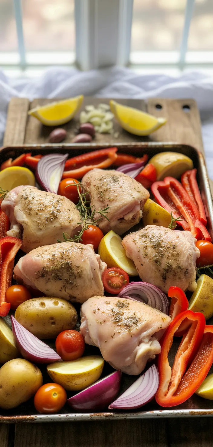 Ingredients photo for Greek Sheet Pan Chicken Dinner Recipe