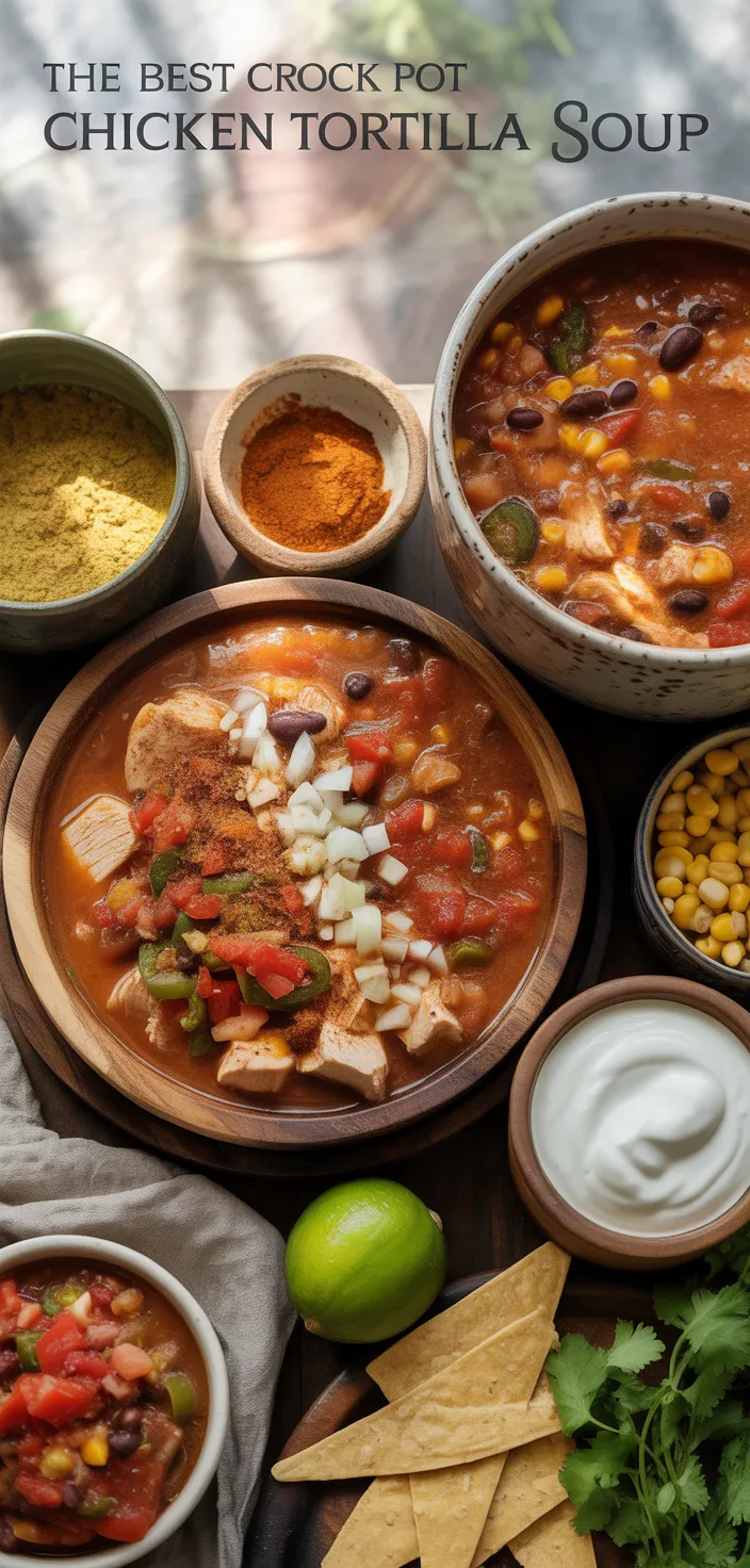Ingredients photo for THE BEST CROCK POT CHICKEN TORTILLA SOUP Recipe